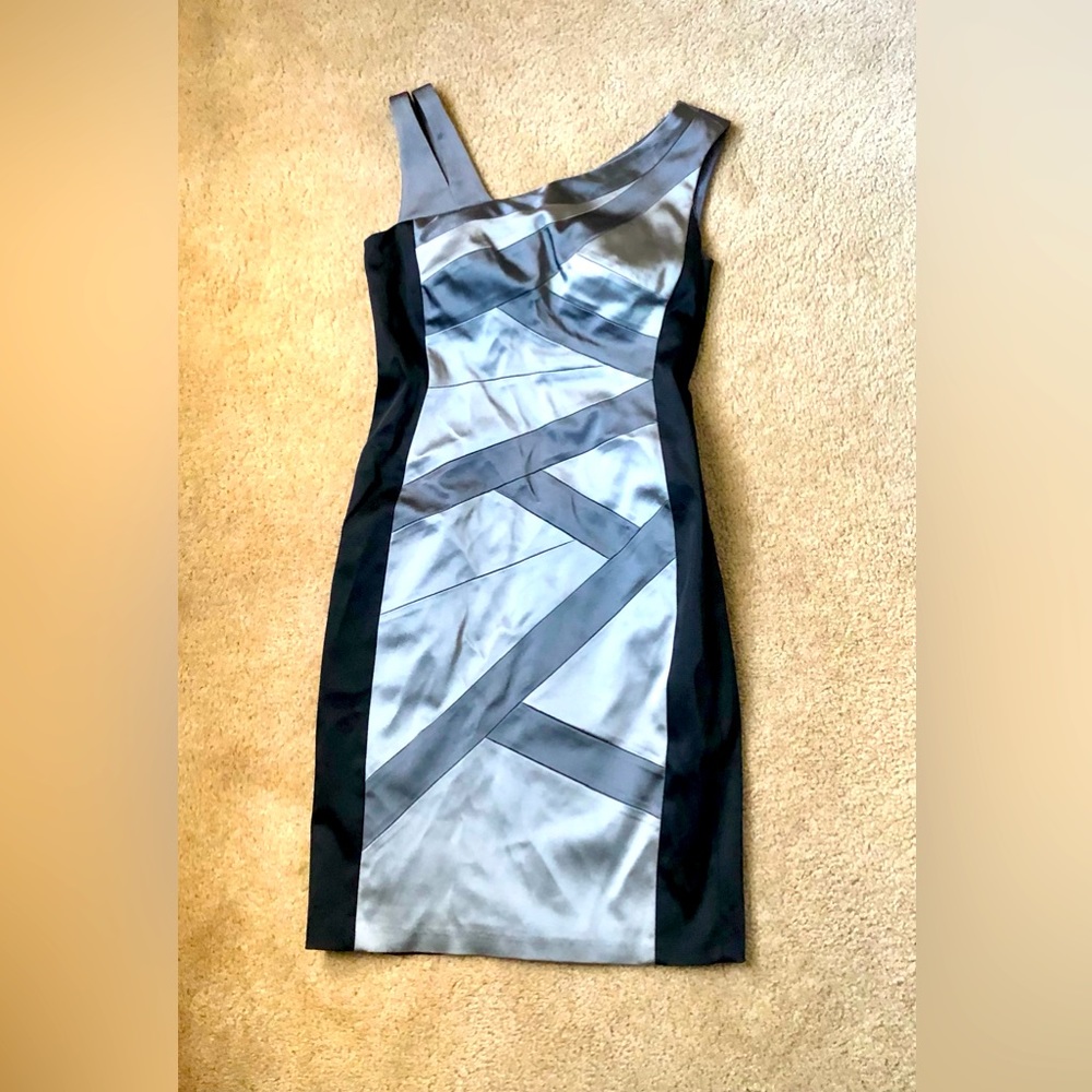 JAX NWT black/silver asymmetrical dress Size 12